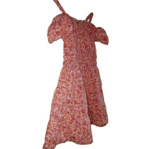 Old Navy Floral Tiered Dress‎ Kids Sz S 6/7 Cold Shoulder Fairycore Prairie Boho
